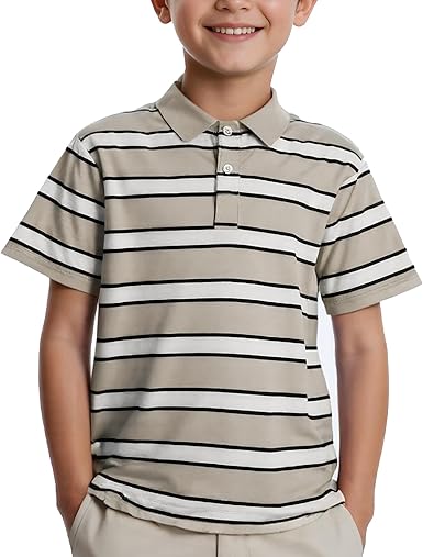 Kids Boys Striped Short Sleeve Polo Shirt