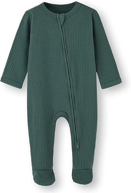 Baby Footie Pajamas with Mitten Cuffs and 2-Way Zipper