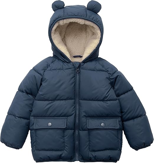 Baby Boys' Water-Resistant Sherpa Fleece Lined Puffer Jacket