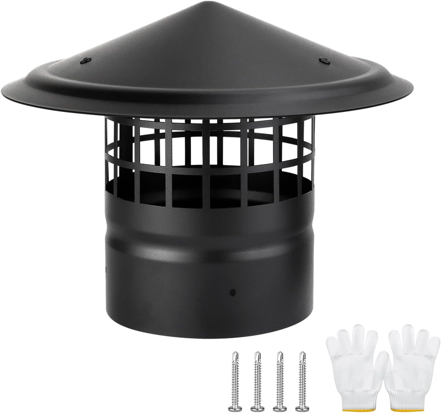 Cone Top Chimney Cap,4 Inch Round Roof Rain Chimney Cover