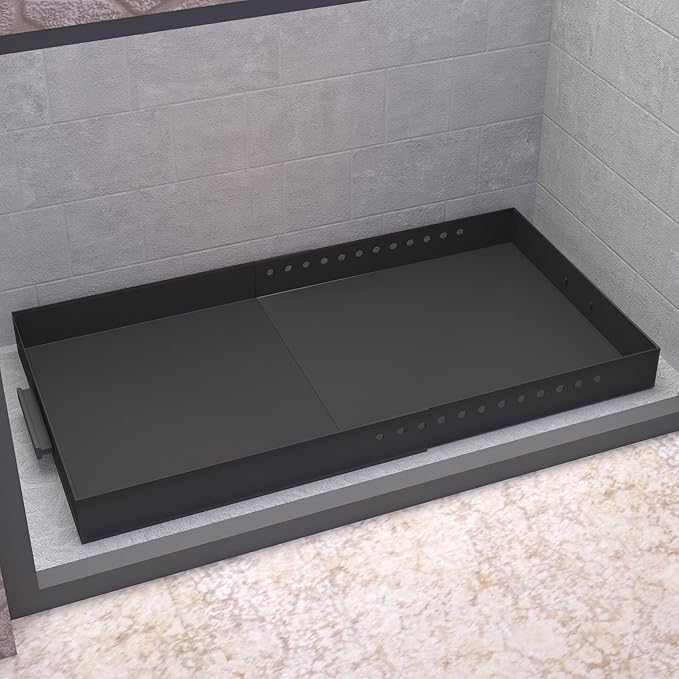 Adjustable Fireplace Ash Tray Pan | Expandable Rectangle Steel Tray