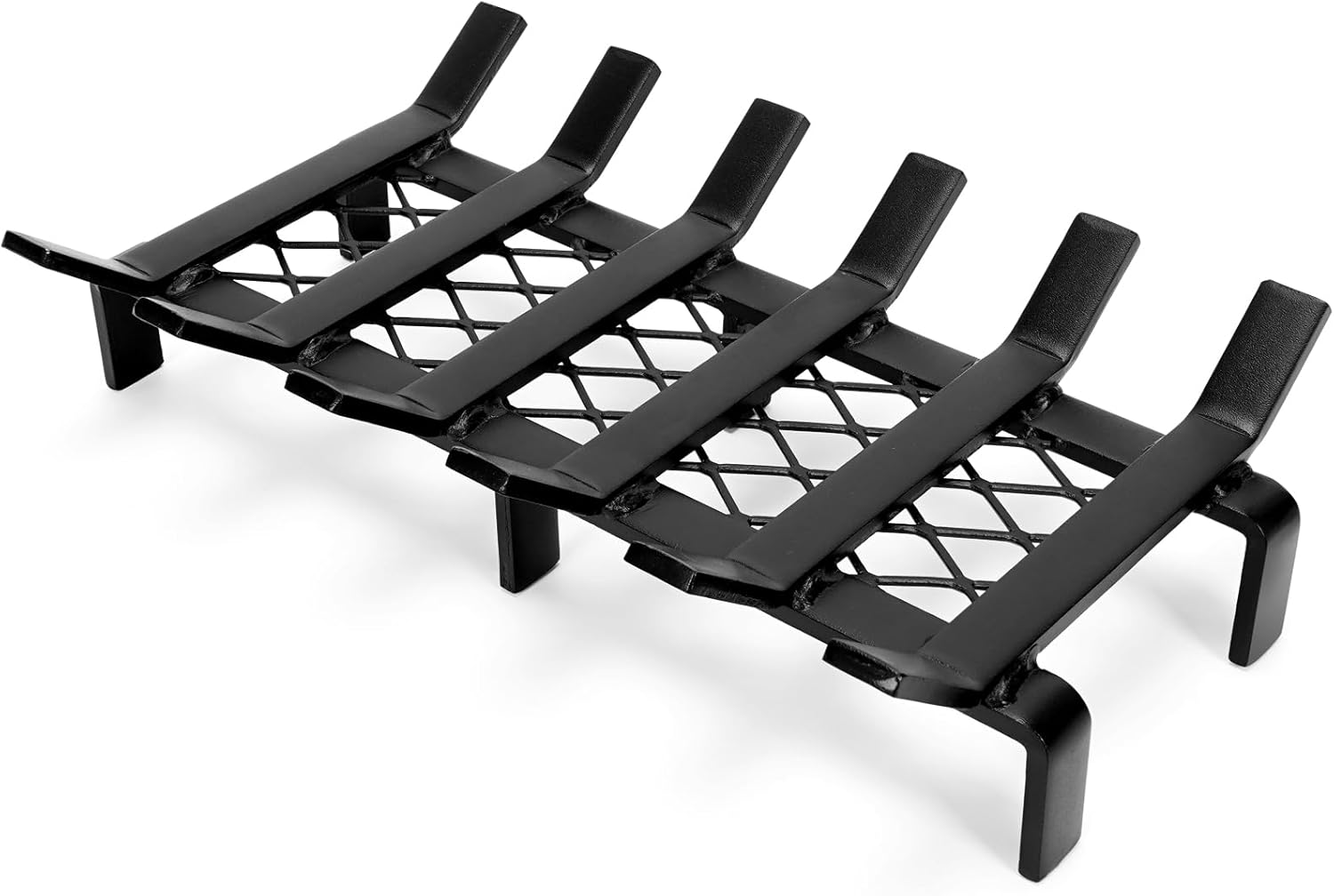 17" Fireplace Grate with Ember Retainer, Heavy Duty Steel Wood Holder