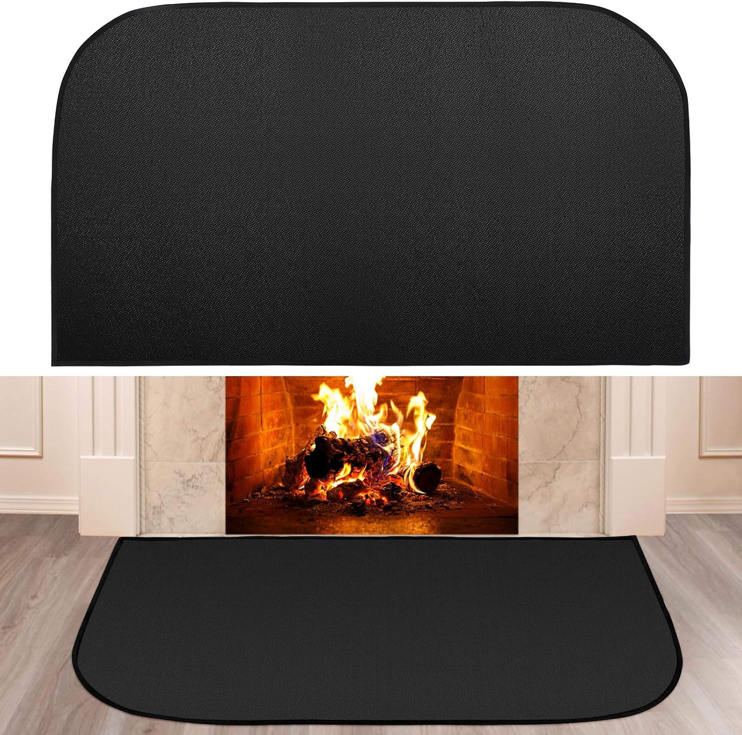 Fireplace Rugs Fire Resistant - 24 X 42 X 0.04 Inch D Shape