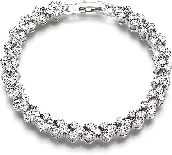 Crystal Tennis Bracelet for Women – Elegant Full Zircon Sparkle