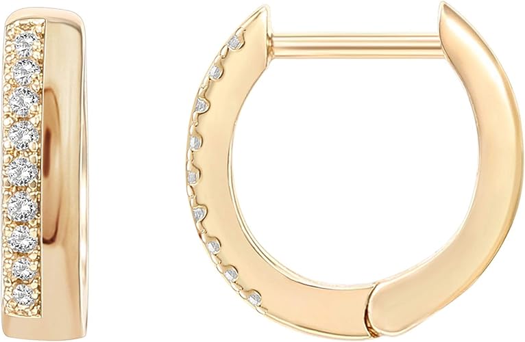 Gold Plated Cubic Zirconia Huggie Hoop Earrings