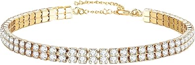 Two Row Cubic Zirconia Tennis Chain Bracelet for Women
