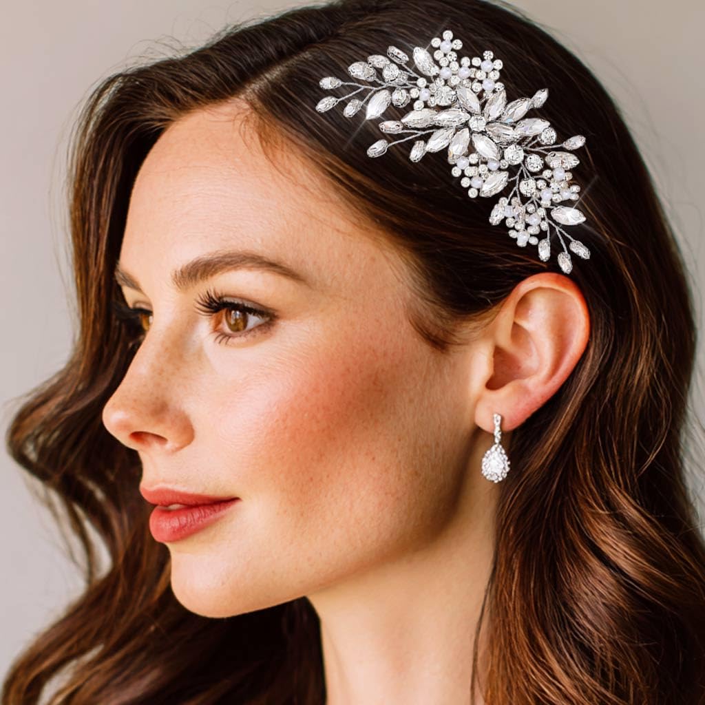 Crystal Pearl Rhinestone Bridal Hair Comb