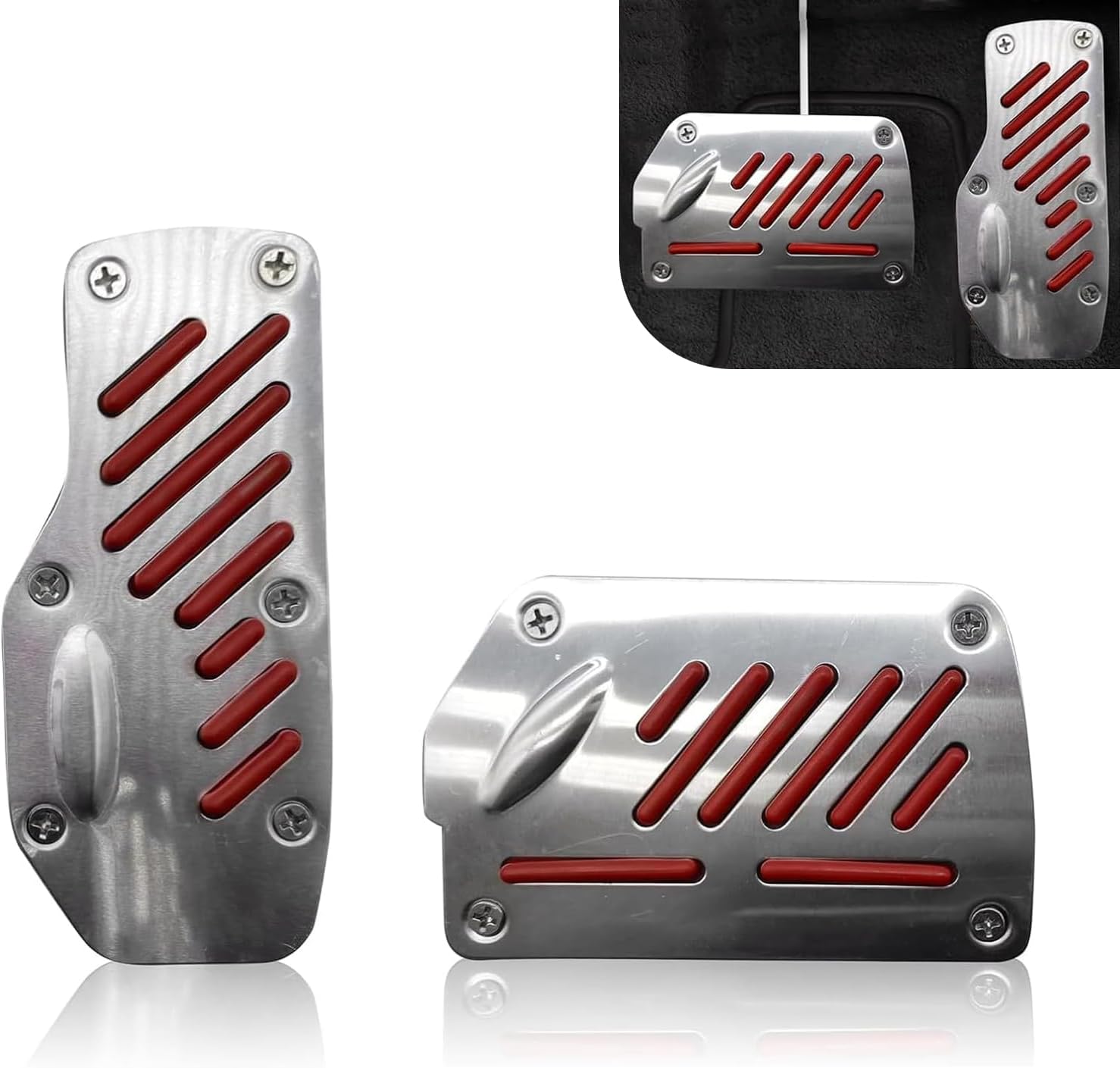 2 Piece Aluminum Brake and Accelerator Pedal Cover Set