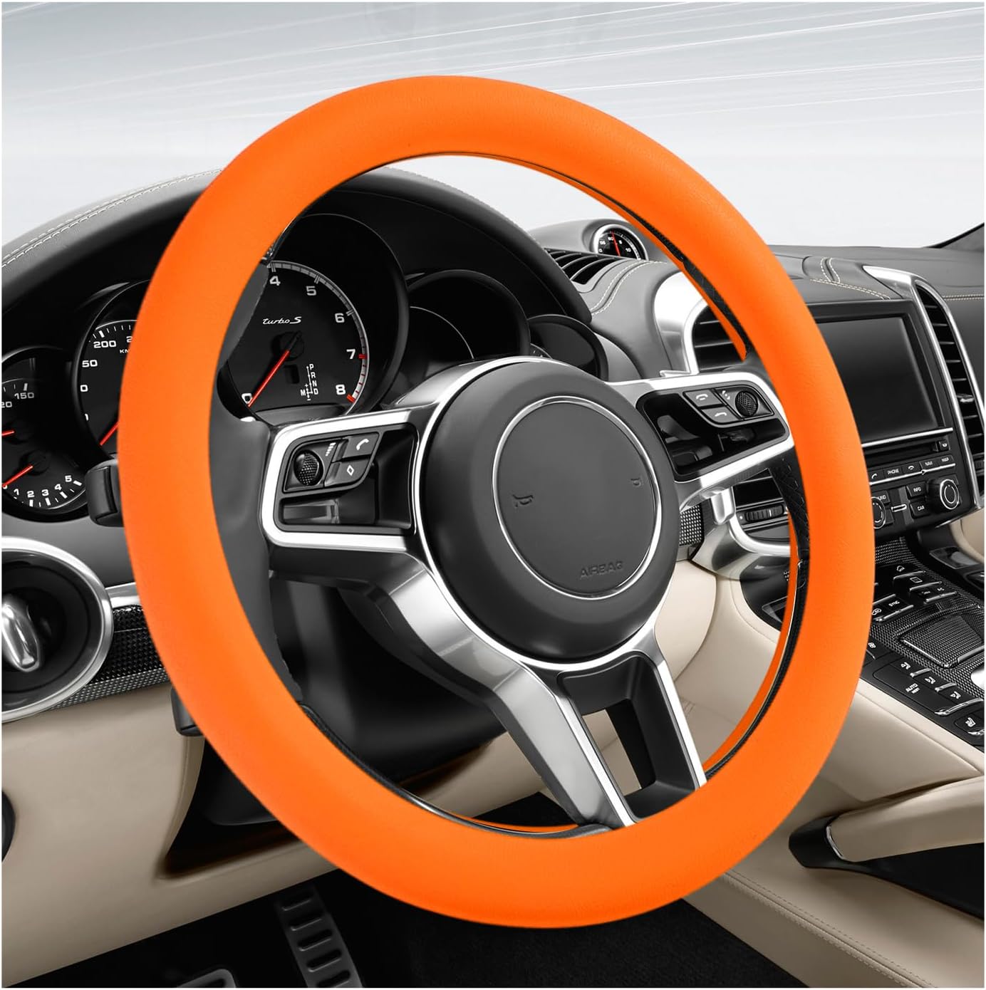Universal Silicone Steering Wheel Cover for 13 to 14.17 Inch Wheels