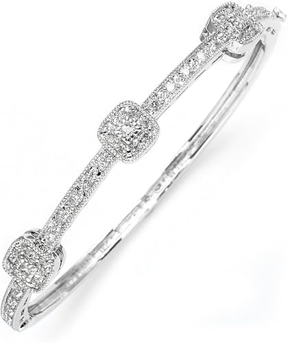 Vintage Cubic Zirconia Crystal Wedding Bangle Bracelet