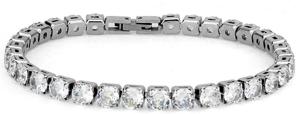 Tennis Bracelet with 5mm Round Cubic Zirconia Stones