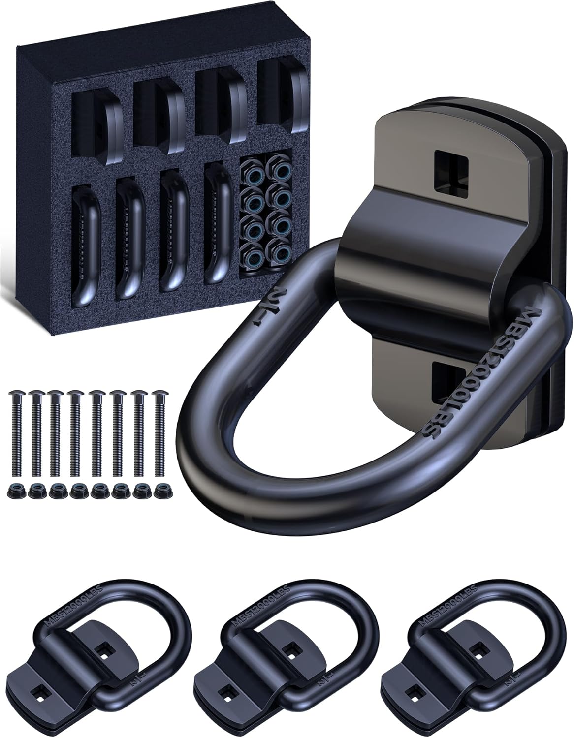 Heavy Duty 1/2" D Rings Tie Down Anchors, 12000LBS, 4-Pack