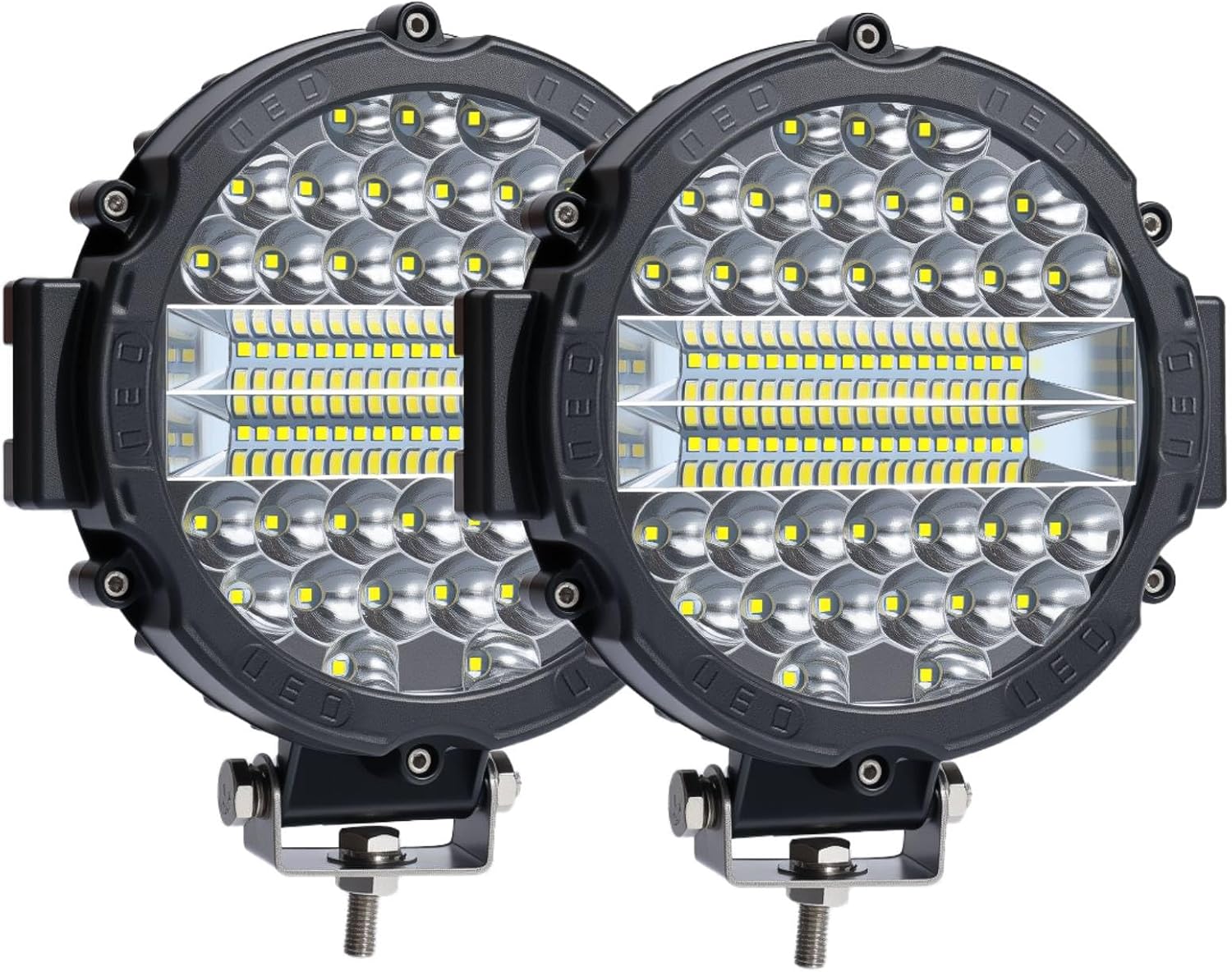 7 Inch Round LED Auxiliary Driving Light Pod Set