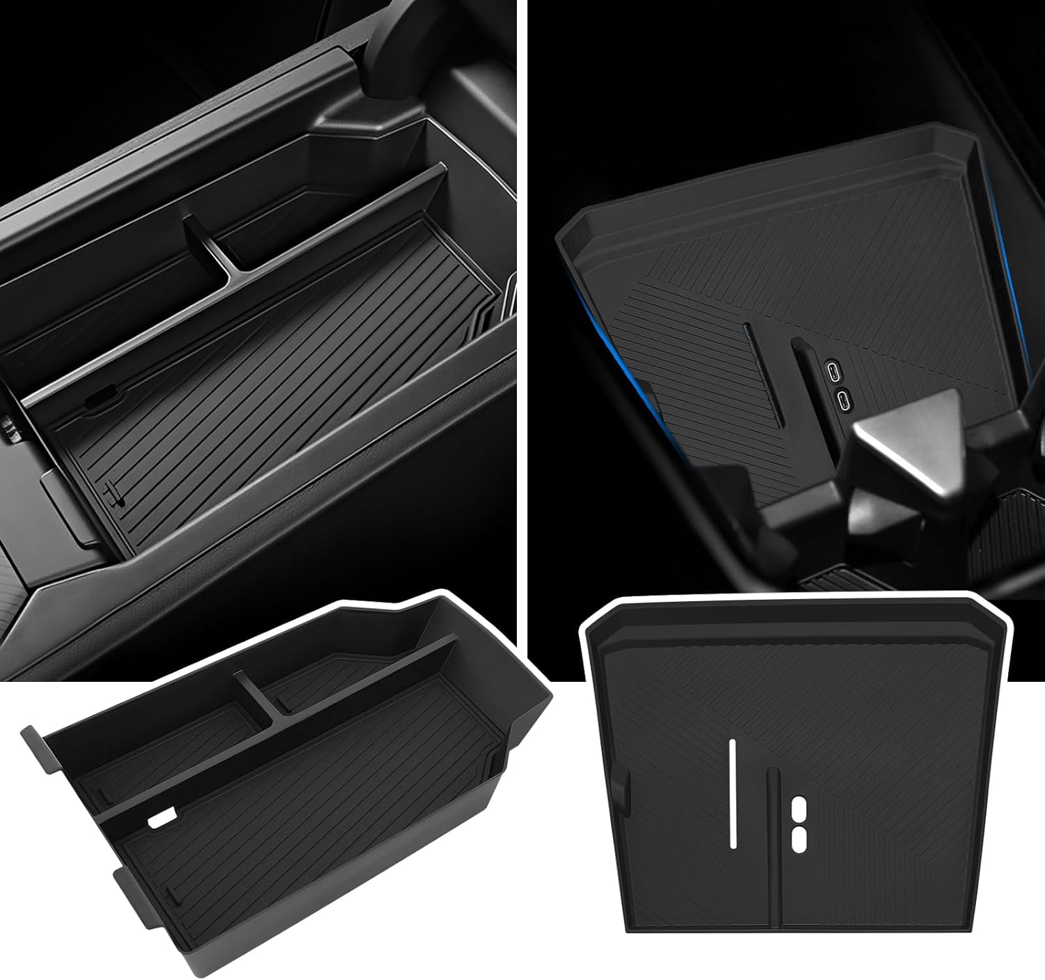 Center Console Organizer Tray and Charging Mat Set for Compatible X3