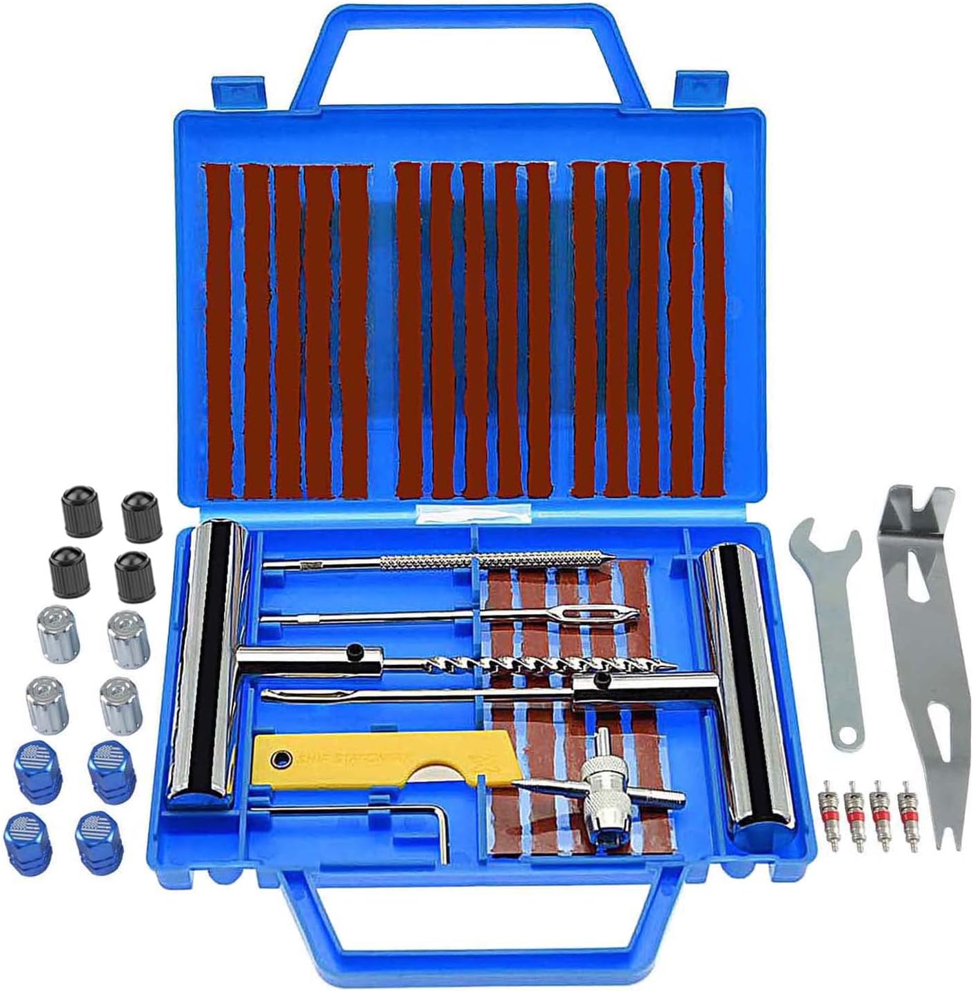 46PCs Heavy Duty Tire Repair Plug Kit with Patch Tools