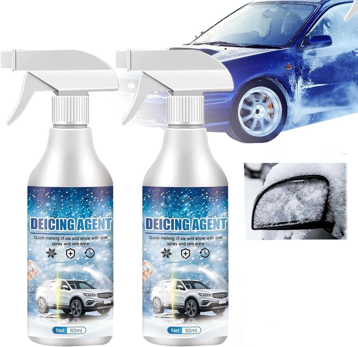 Windshield De-Icing Spray for Car Windows and Glass Surfaces