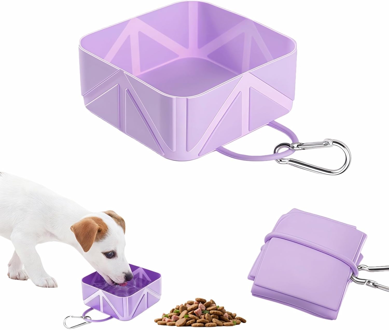 Portable Collapsible Silicone Pet Bowl, 12oz Foldable Travel Dish