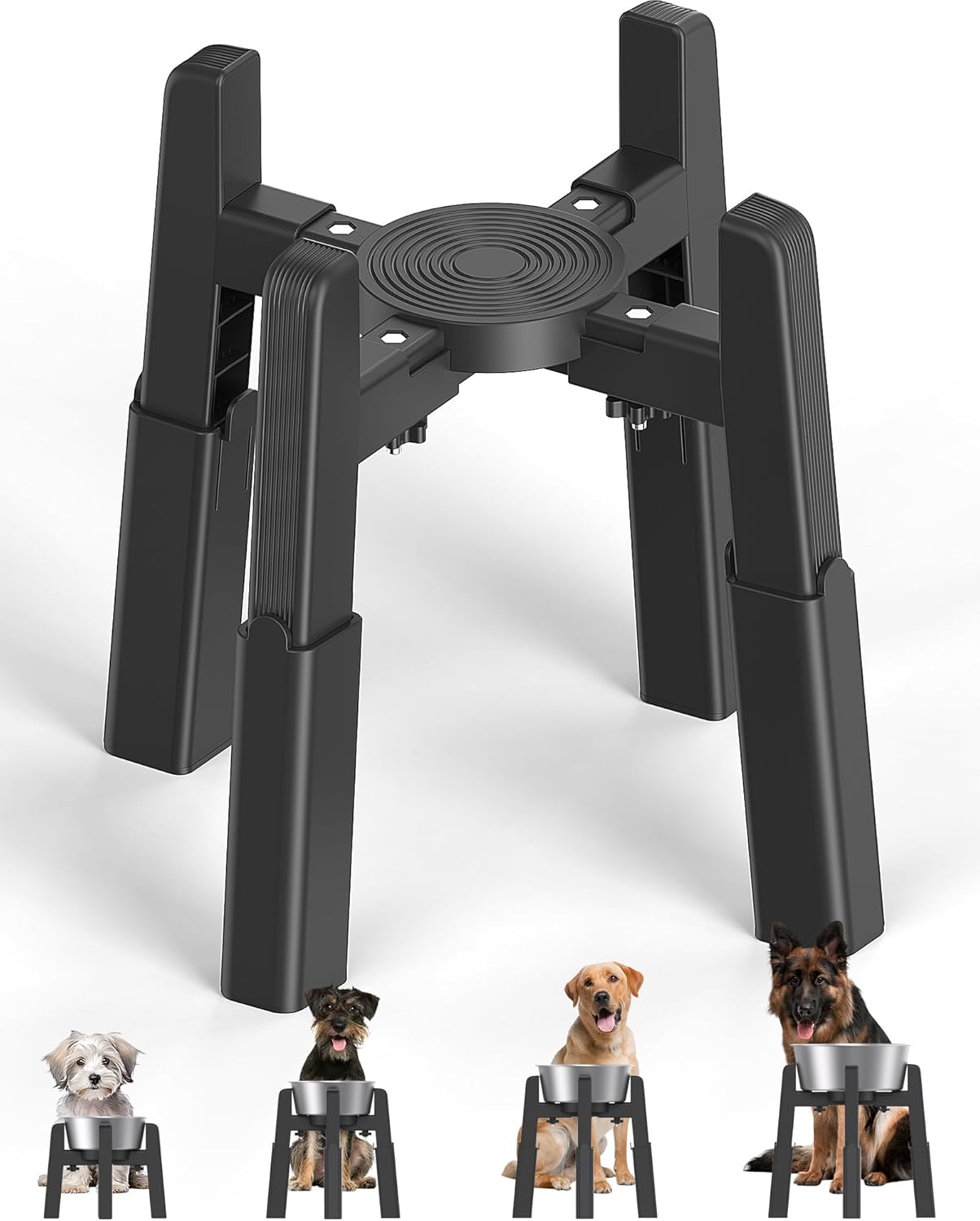 Adjustable Elevated Dog Bowl Stand for Medium and Large Dogs