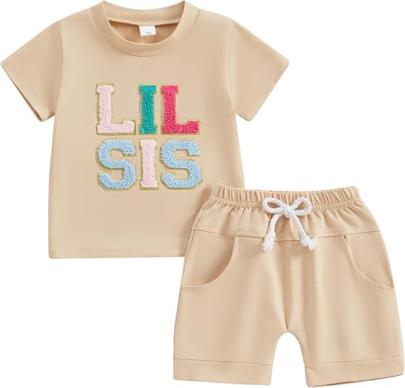 Baby and Toddler Matching Short Sleeve T-Shirt and Shorts Set