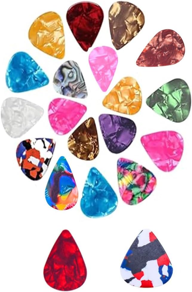 Colorful Guitar Picks Set 20 Pieces with 4 Thickness Levels