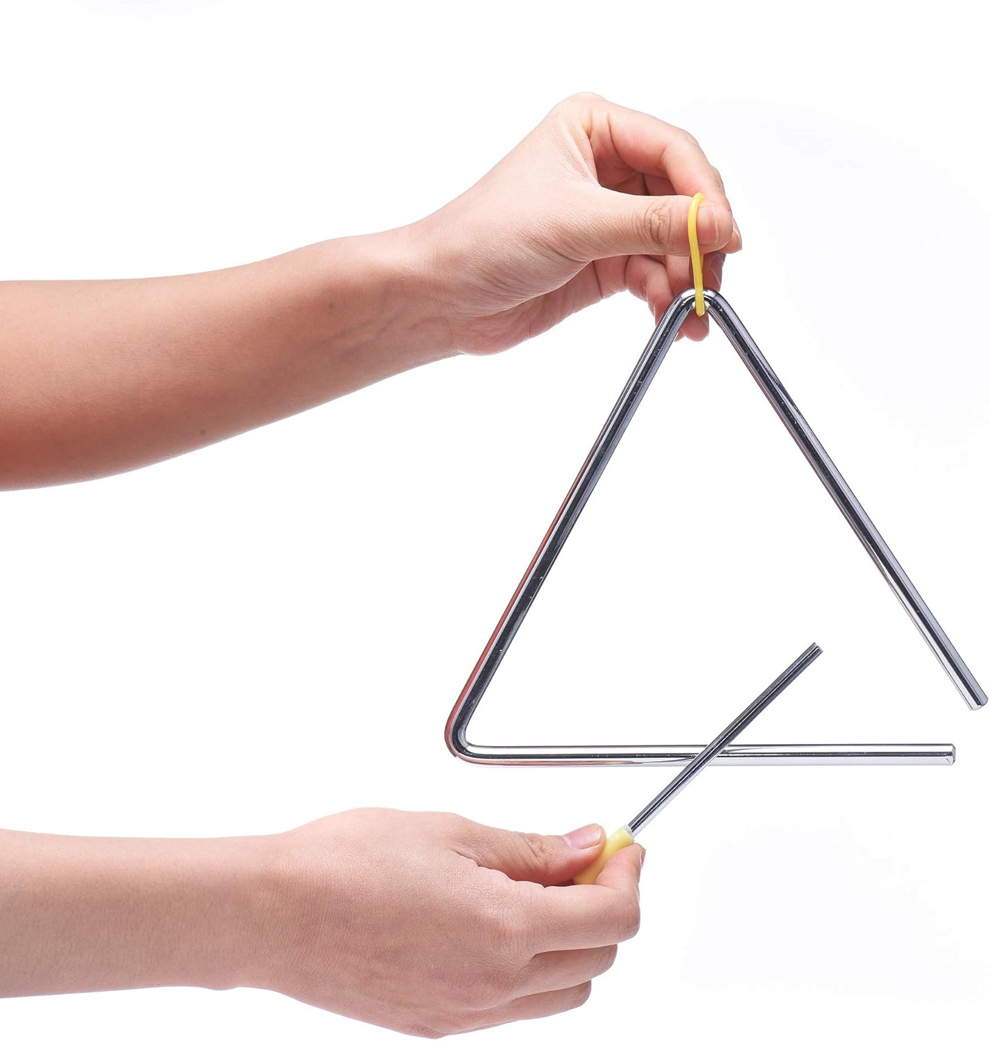 Musical Steel Triangle Percussion Instrument with Striker
