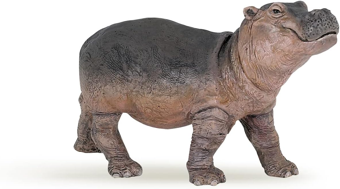 Realistic Baby Hippopotamus Animal Figurine Toy
