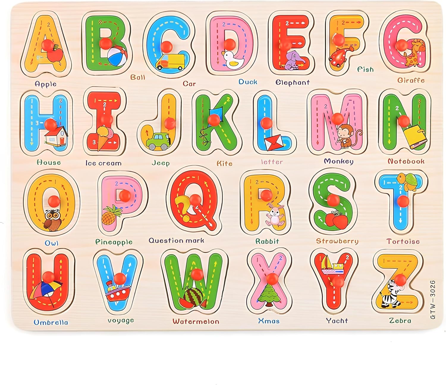 Alphabet Puzzle Wooden Puzzles for Toddlers 3+ Year Old