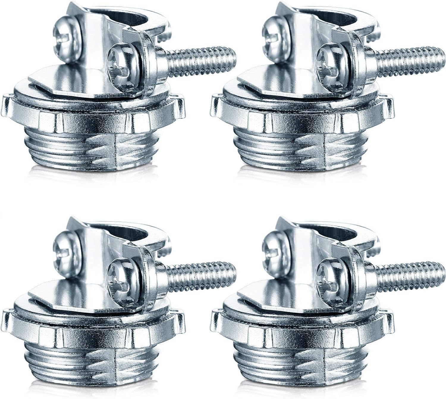 4-Piece 1/2 Inch Clamp Type Cable Connectors for Metal Conduit