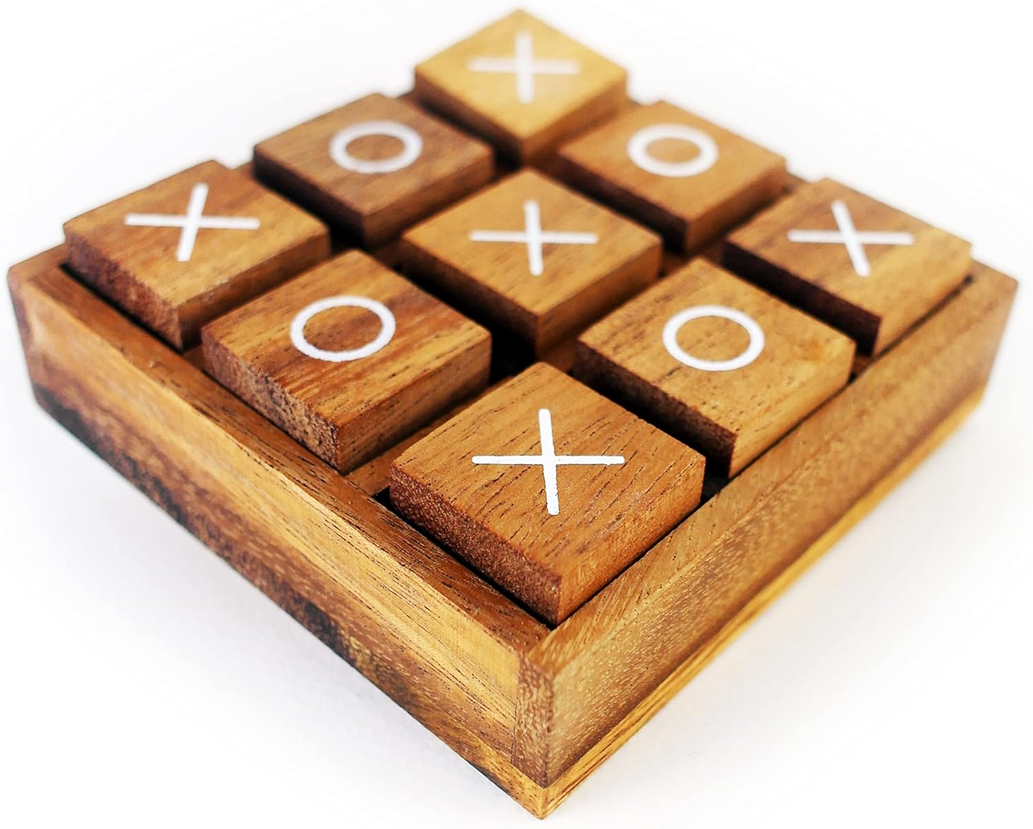 Wooden Classic 4 x 4 in Travel Tic-Tac-Toe Board Game
