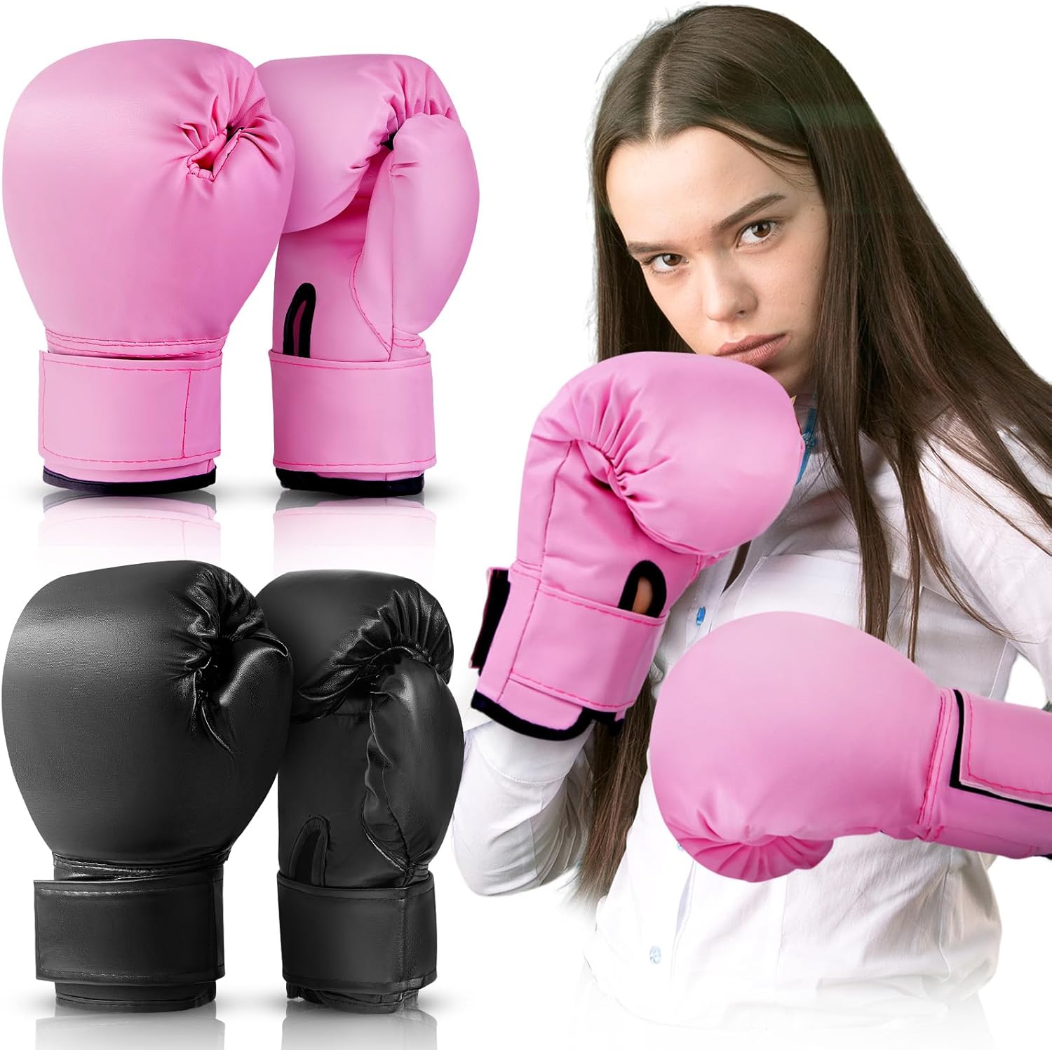 2 Pairs Kids Boxing Gloves 6 oz for 3-18 Years