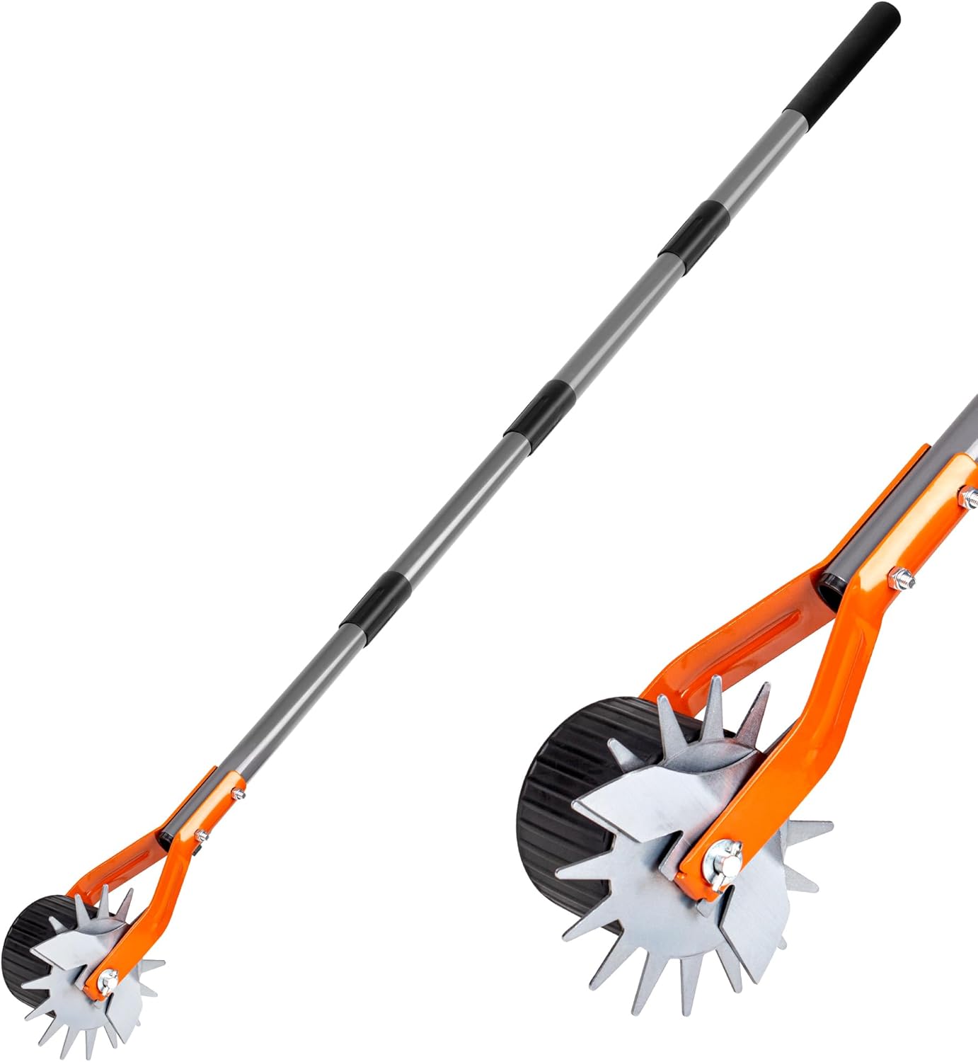 Manual Wheel Lawn Edger with Adjustable Handle for Garden Borders