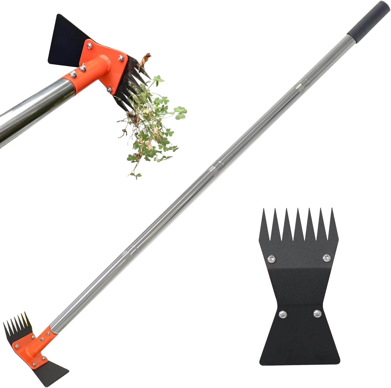 2-in-1 Garden Hoe and Weed Puller with Adjustable Handle