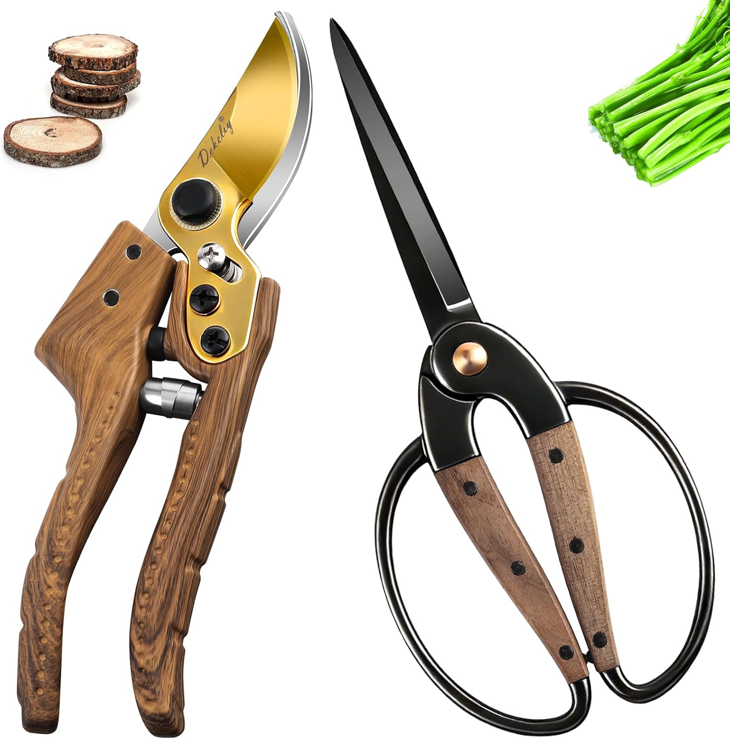 2-Piece Garden Pruning Shears and Precision Scissors Set
