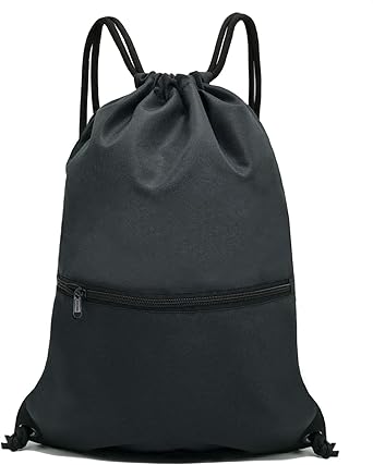 Drawstring Gym Sport Backpack with Zipper Pocket