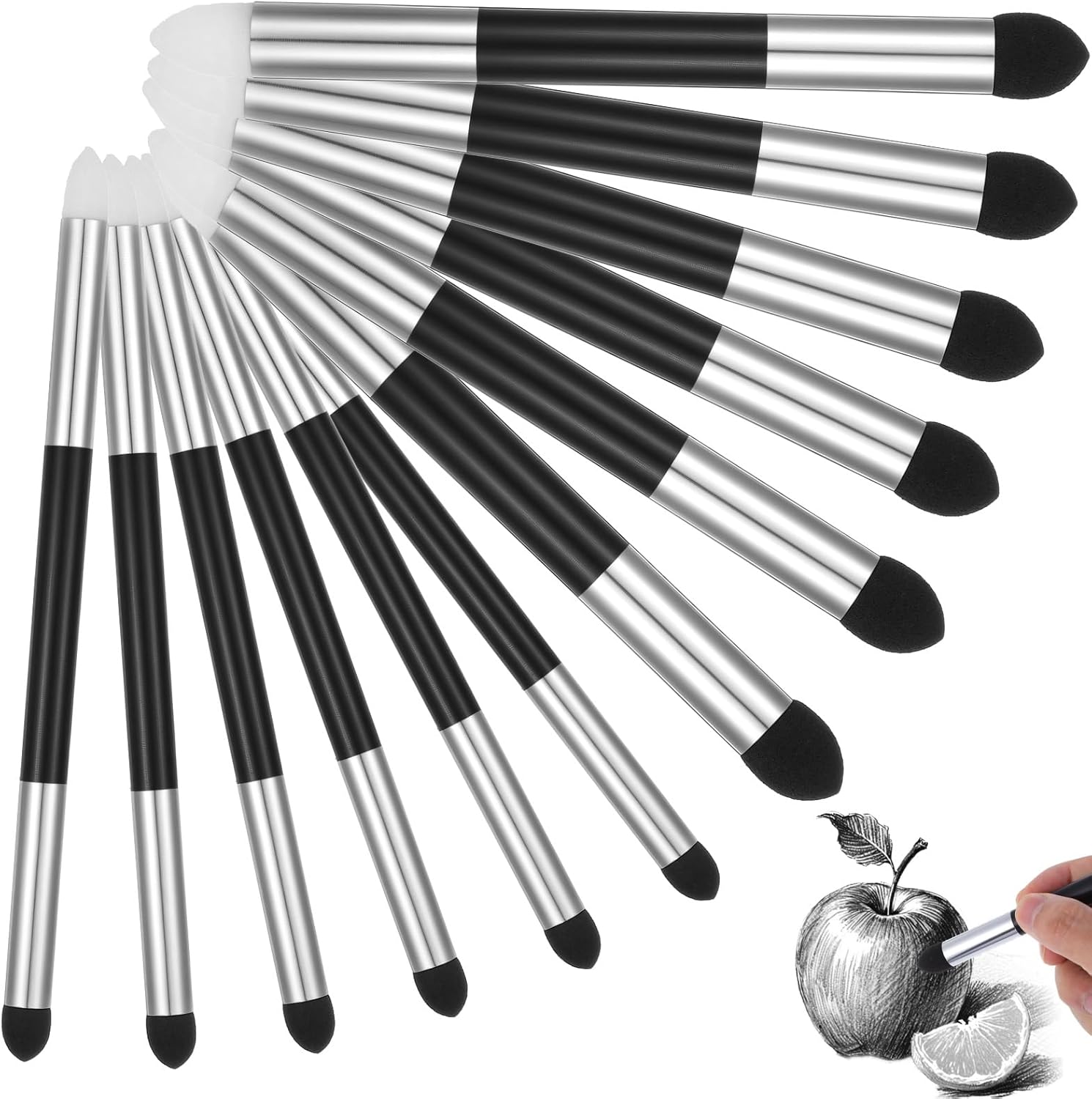 Oil pastel blending sponge pen set 12-piece dual tip tools