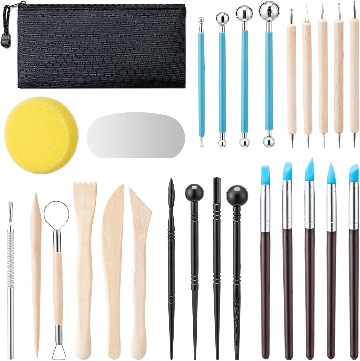 Clay Sculpting and Pottery Tool Set, 27 Pieces