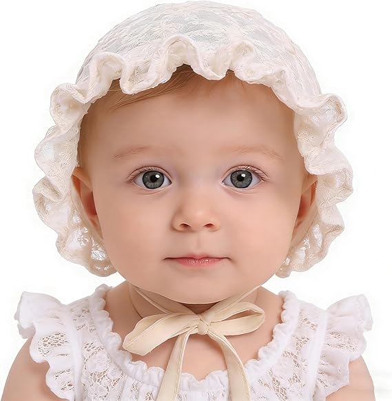 Baby Girl Lacy Cotton Bonnet Cap