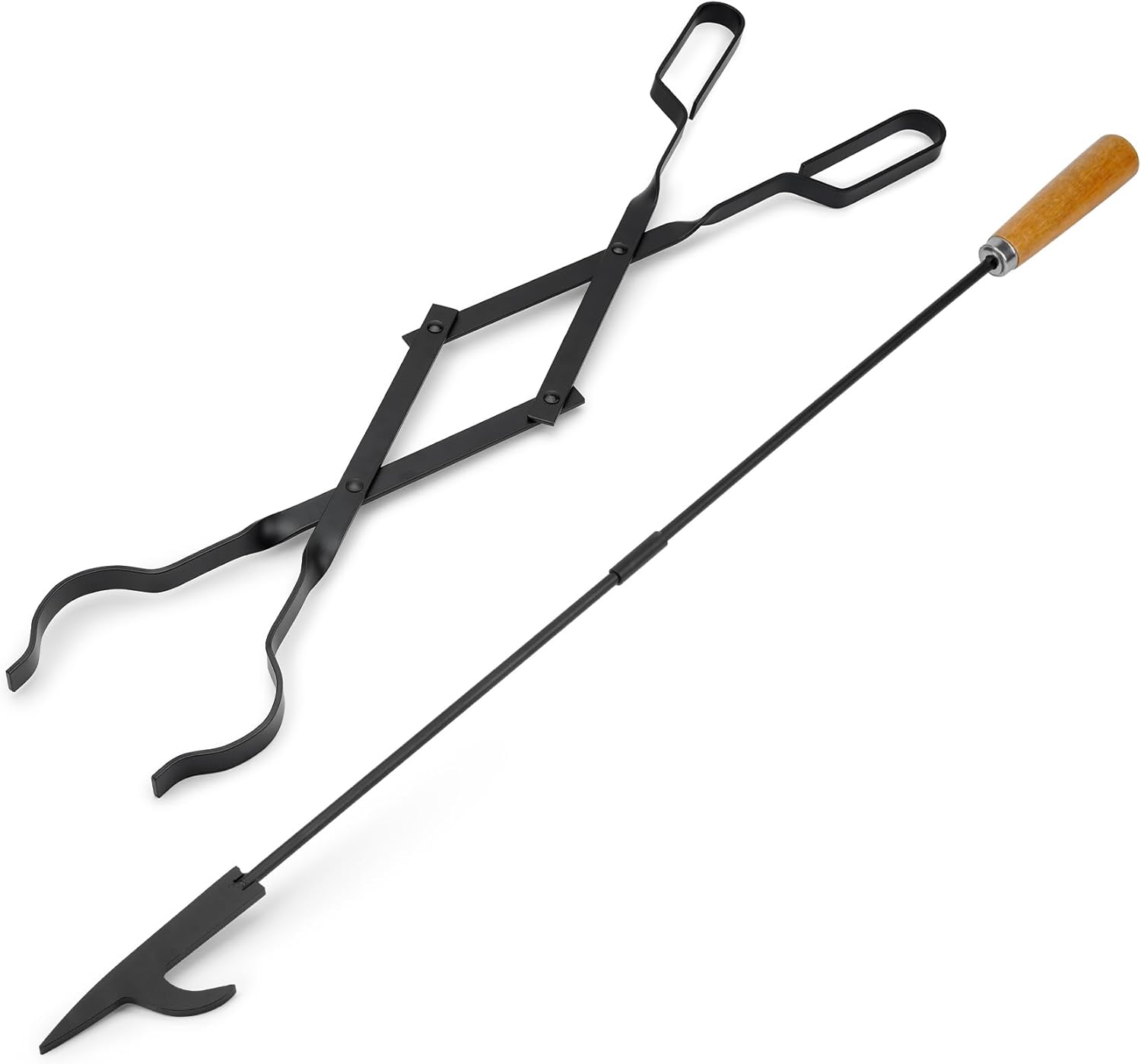 26" Fireplace Tongs and 32" Fire Pit Poker Tool Set