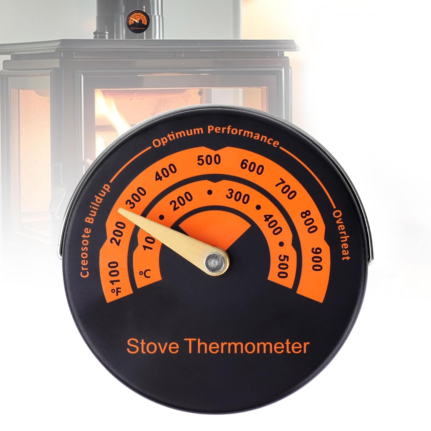 Wood Stove Thermometer with Magnetic Base for Accurate Readings