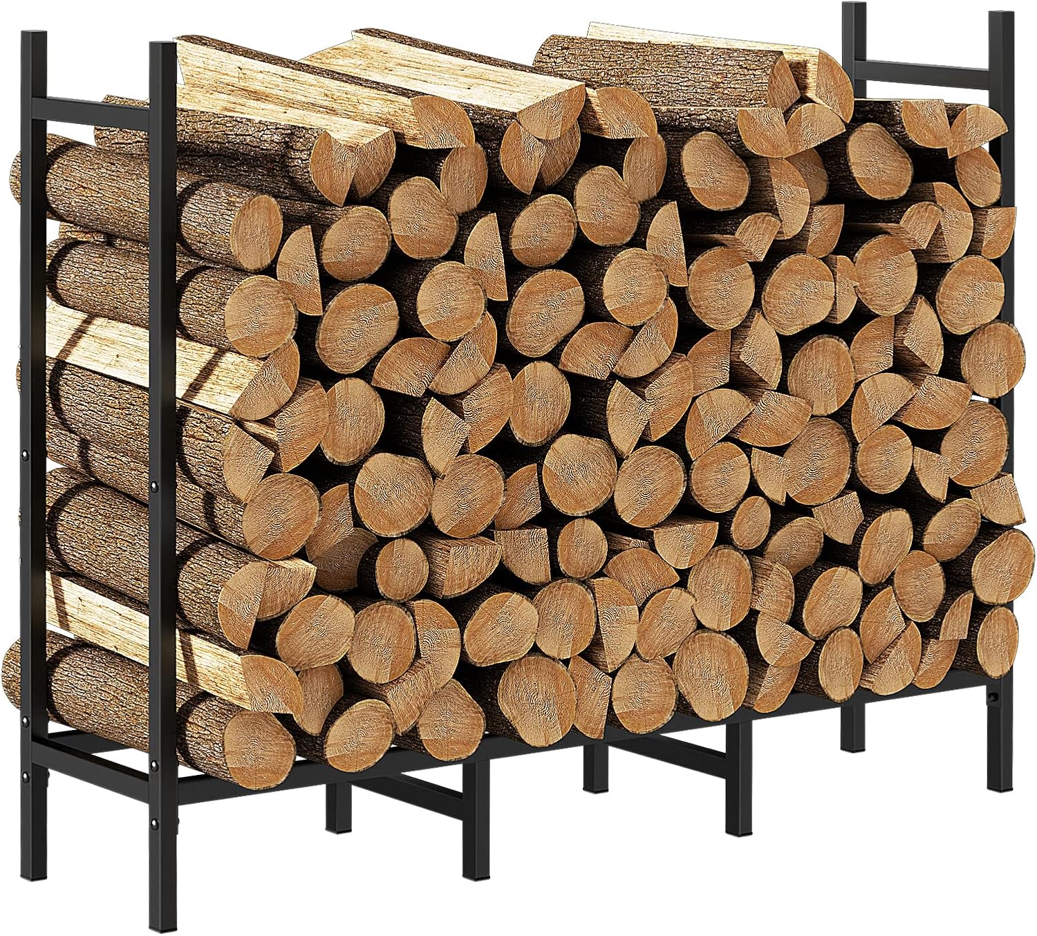 4ft Adjustable Outdoor Indoor Firewood Rack Holder