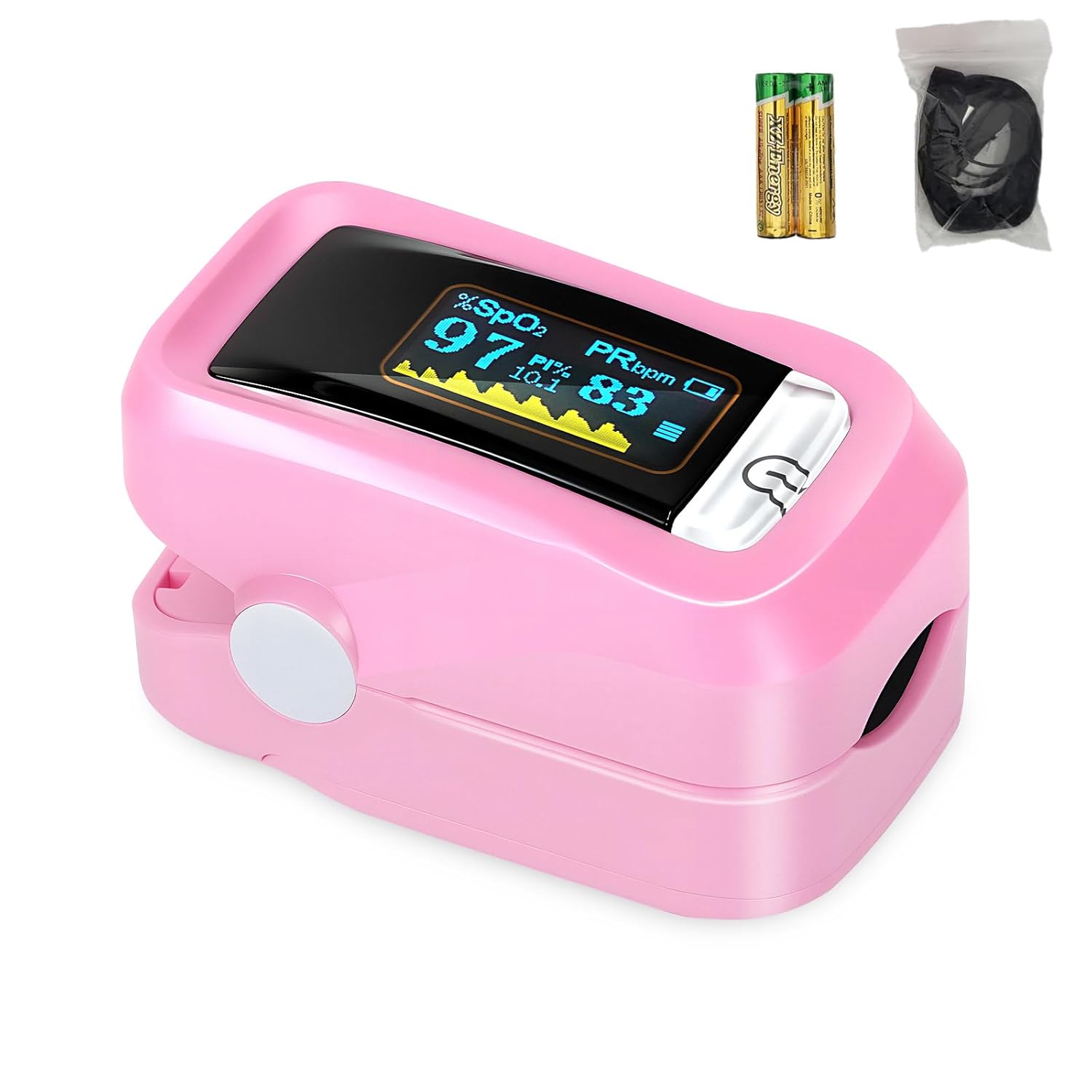 Fingertip Pulse Oximeter with Alarm Function and Lanyard