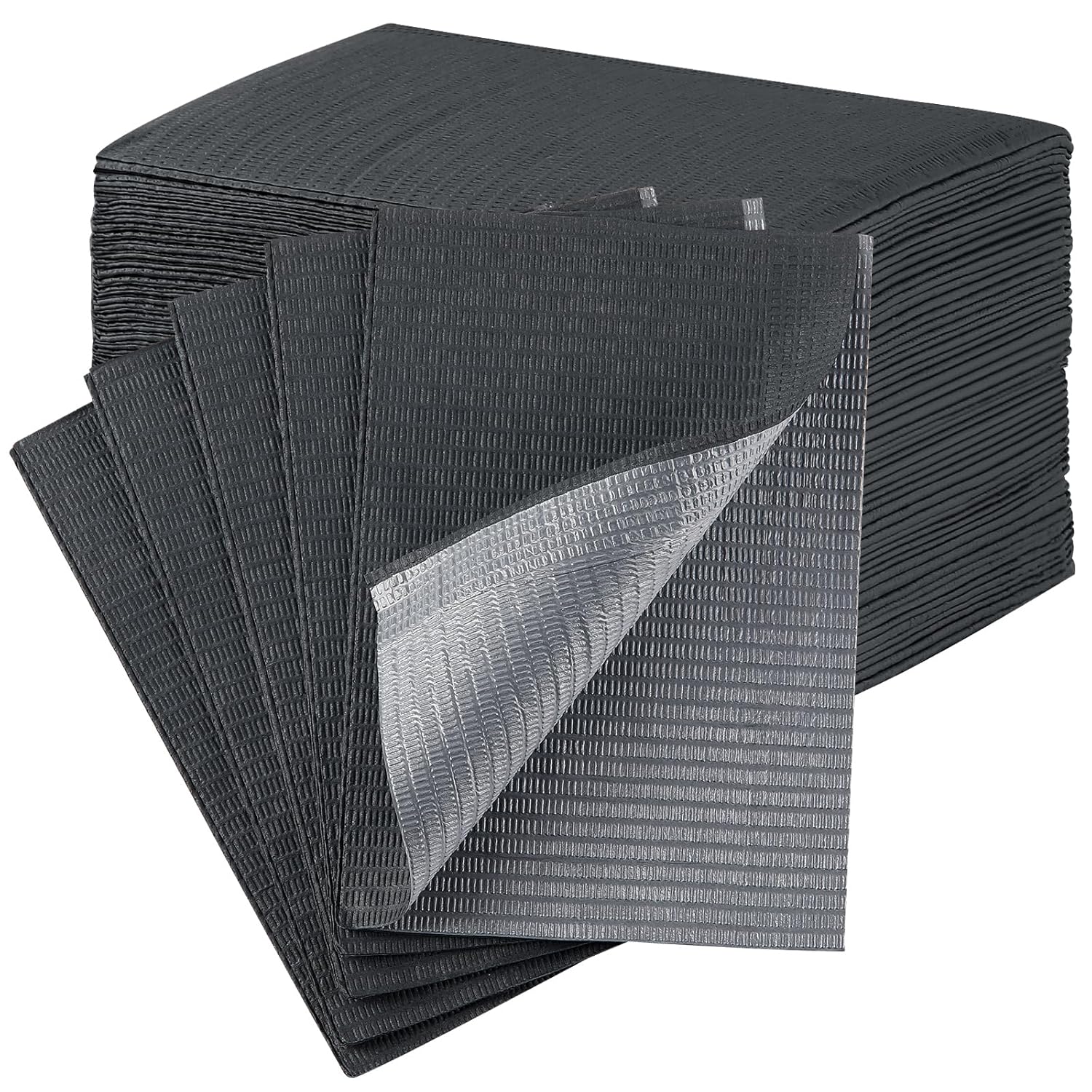 Disposable 3-Ply Waterproof Dental  Bibs, 13"x18", 50 Pack
