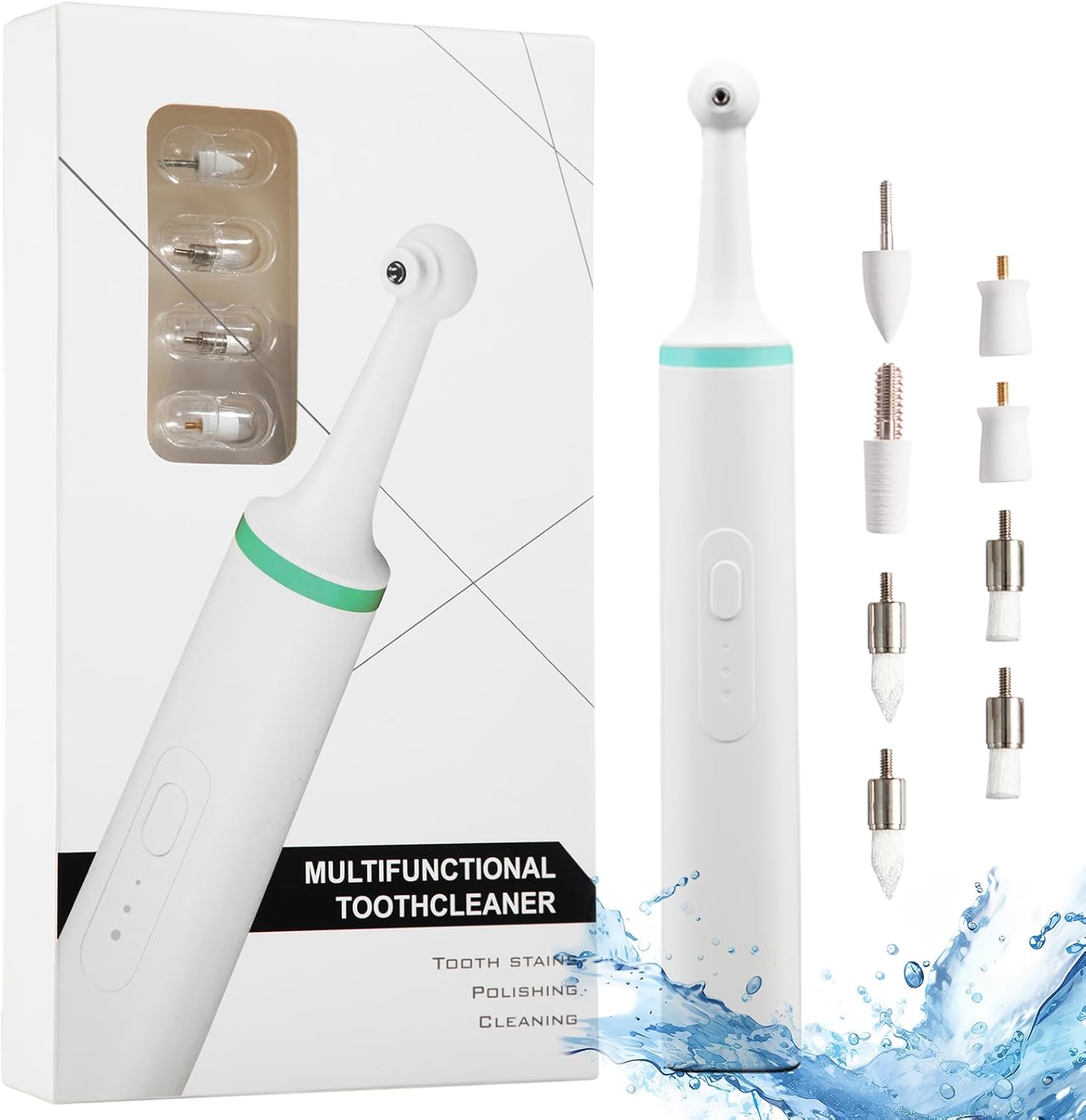 Electric Dental Calculus & Plaque Remover with 8 Replacement Heads, 3 Modes