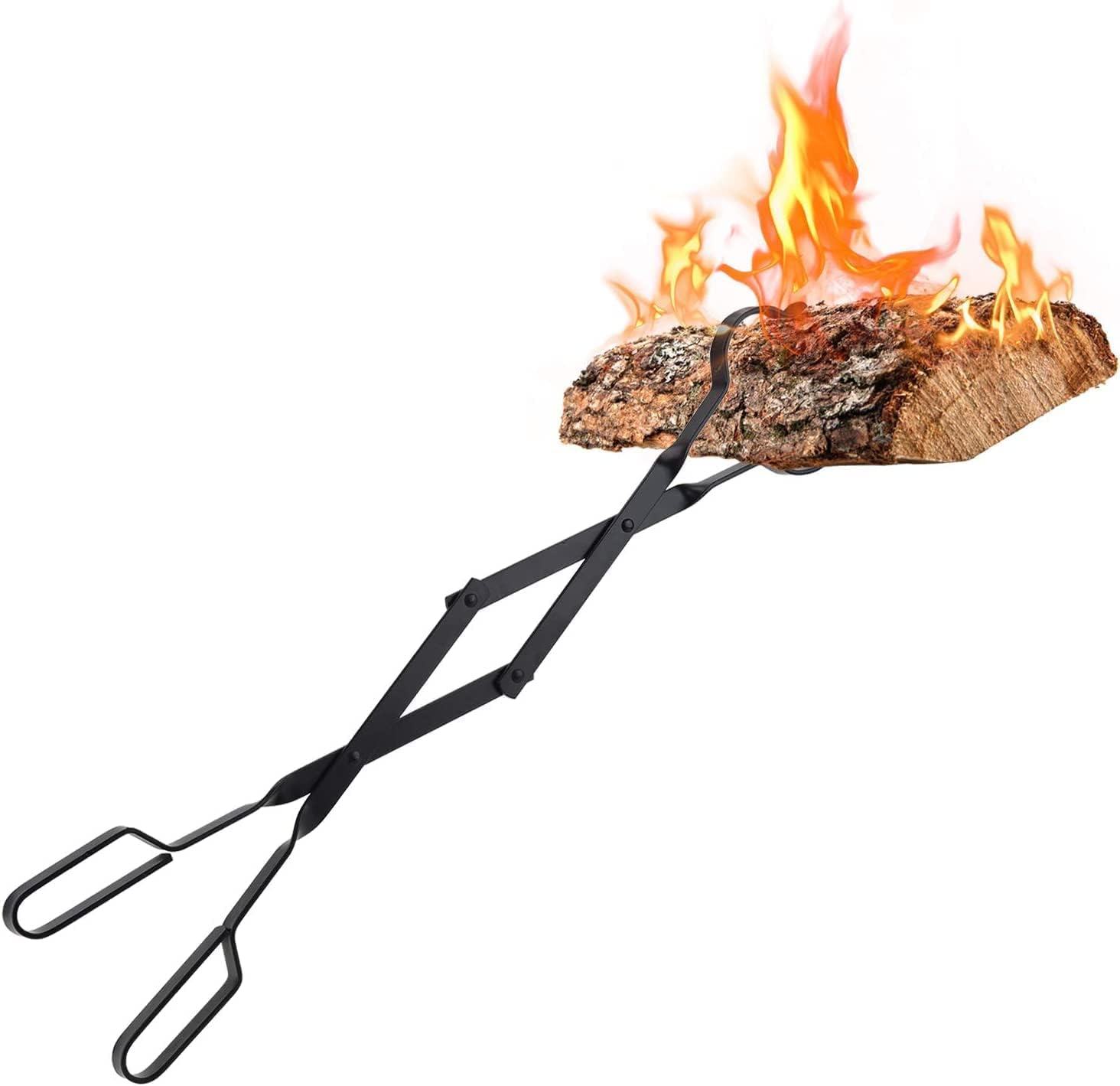 26" Steel Log Grabber Tongs for Fireplace, Fire Pit