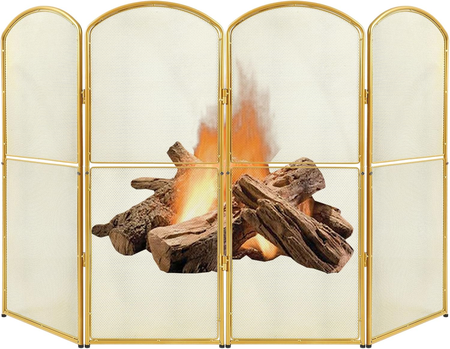 4-Panel Foldable Fireplace Screen