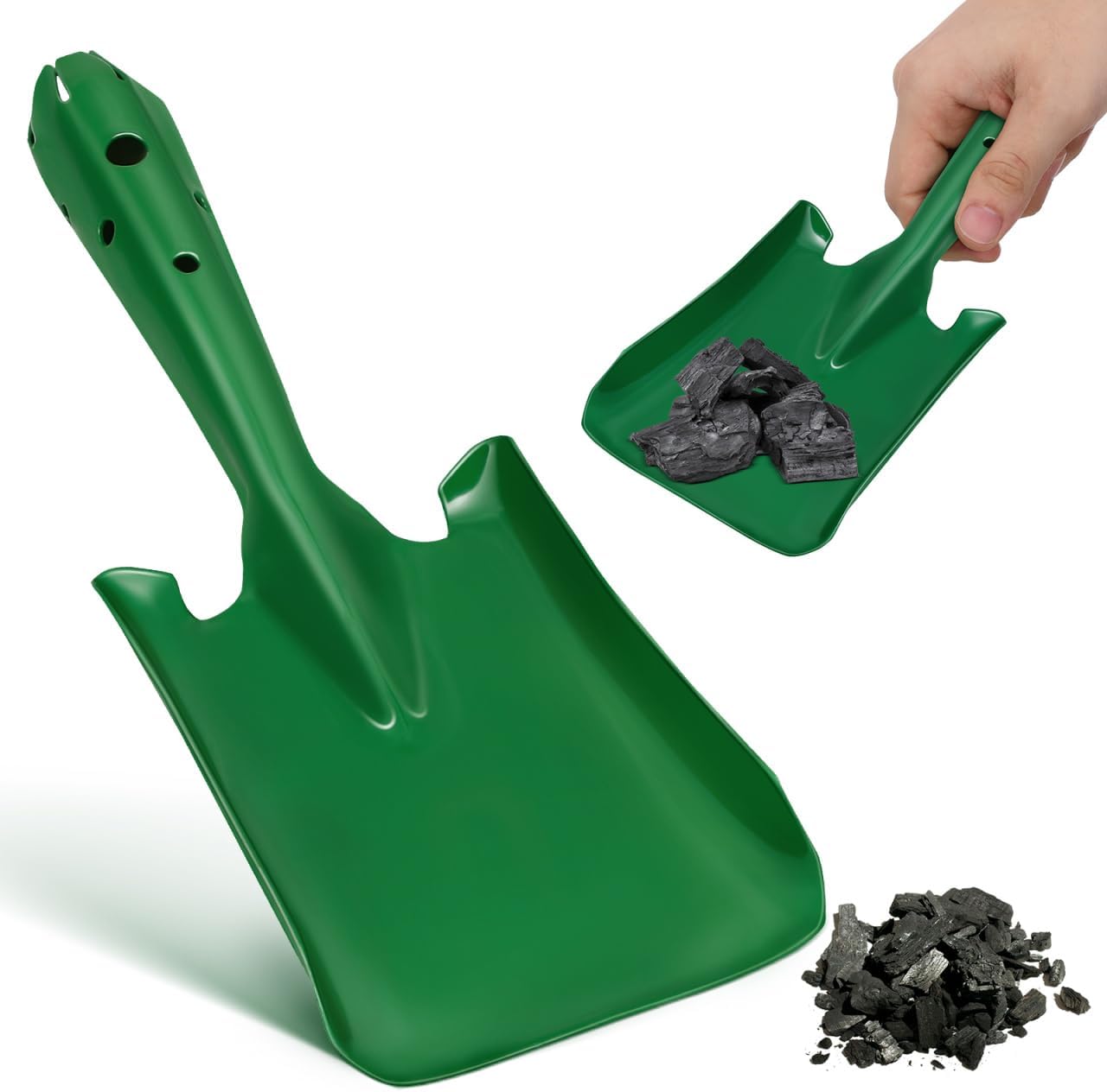 Compact Iron Ash Scoop for Fireplace and Fire Pit