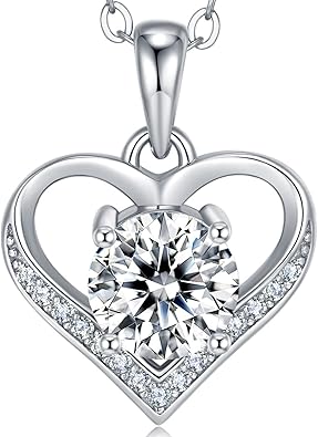 Heart-Shaped Moissanite Pendant Necklace for Women