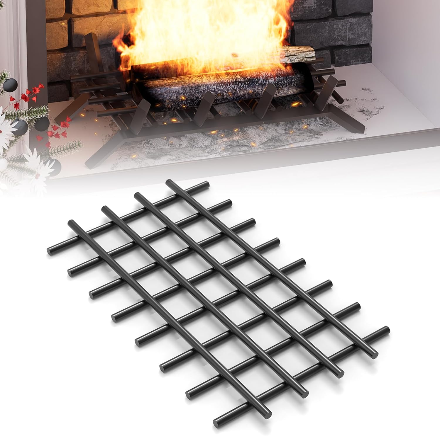 Steel Mesh Fireplace Ember Retainer Grate 16x10 Inch