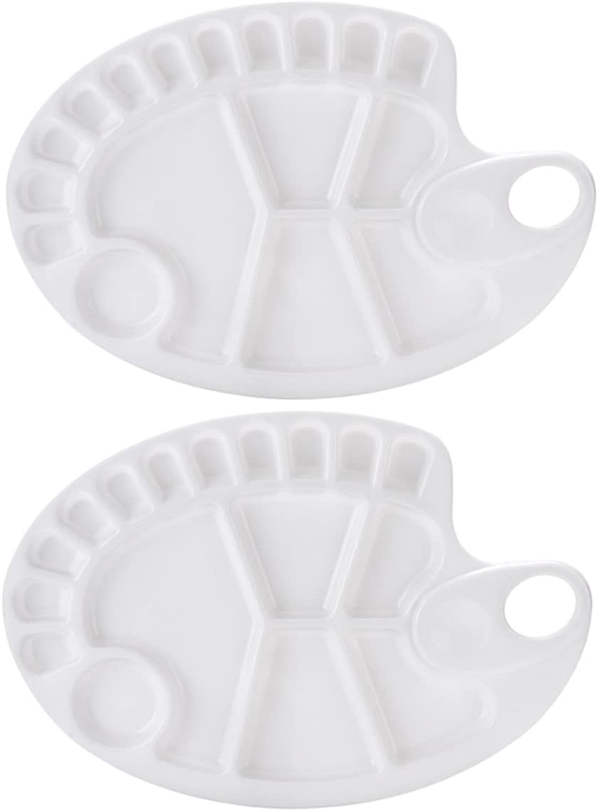 Fish-Shaped Artist Paint Mixing Palette Tray Set 2 Pieces