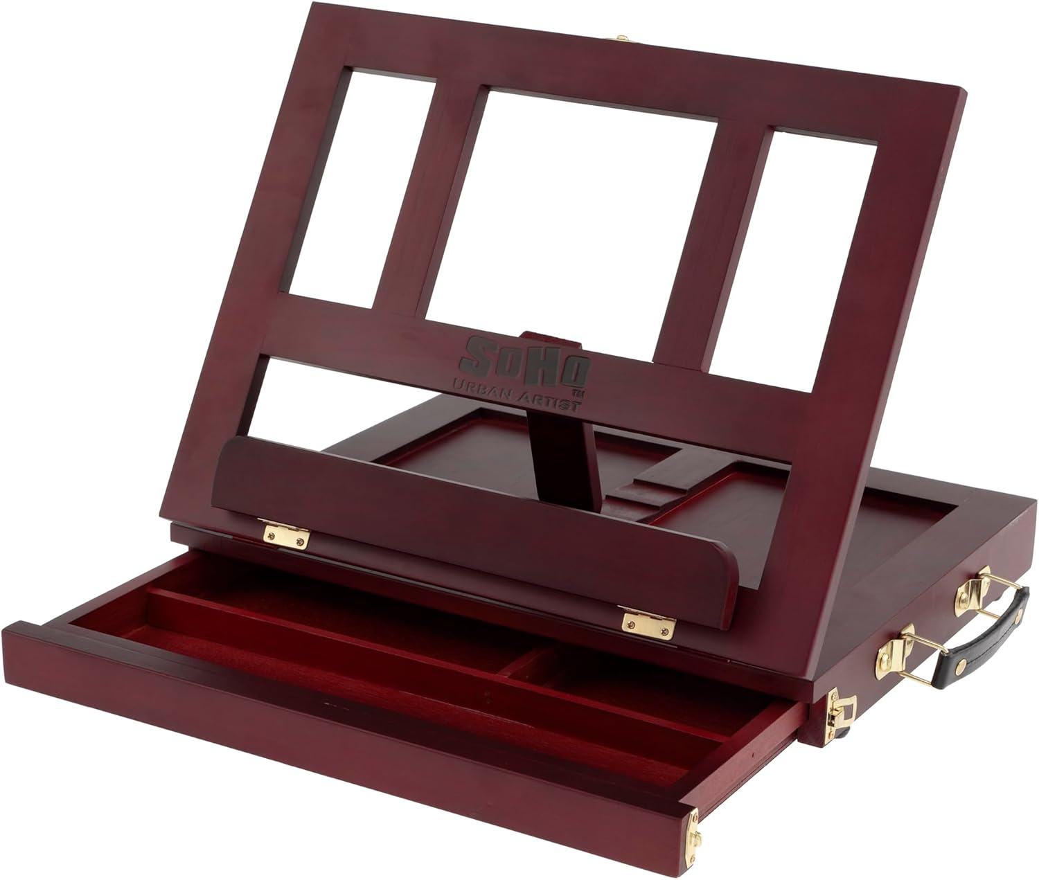 Foldable Wooden Tabletop Drawing Easel with Storage Drawer